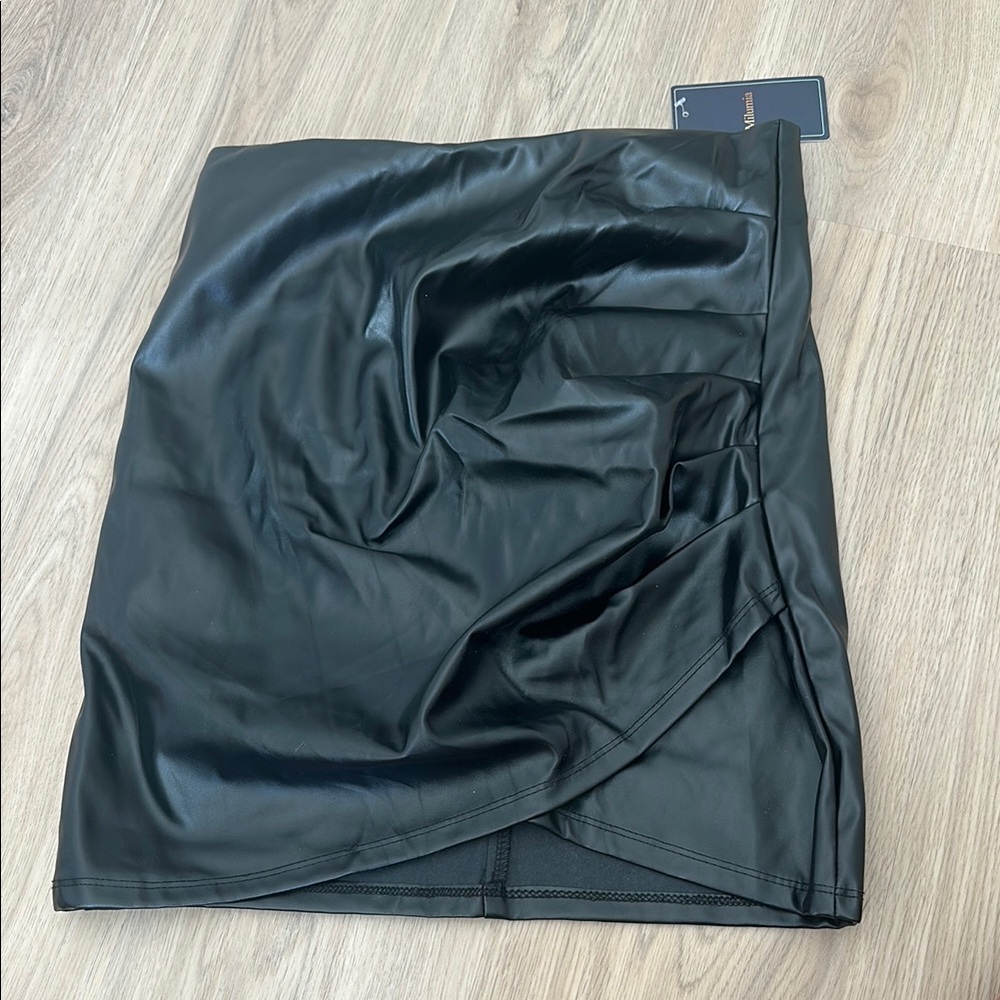 Black leather skirt